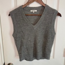 Madewell Gray Knit Button-Front Sweater Vest, Size XS — listing 2
