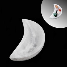 Vintage Crystal Moon/Crescent Shaped Dish with Frosted Daisy Floral Cut Design, Clear, 6" x 4" x 1" — listing 3