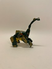 Vintage Battery-Operated Walking Robot Dinosaur Toy (Robotic T-Rex), Blue/Gray with Yellow Wheels