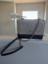Coach Signature Jacquard Messenger / Crossbody Bag with Leather Trim — listing 6