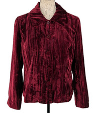 Burgundy Velour Long-Sleeve Top, Maker Unknown — listing 5
