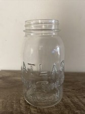 Atlas Mason Quart Canning Jar, Clear Glass with Embossed 'A' Logo
