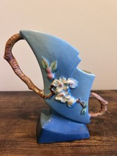 Roseville Pottery Apple Blossom Blue Two-Handled Jardiniere — listing 4