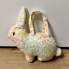 Vintage Plush Bunny Rabbit with Floral Crown and Green Ribbon Hat — listing 2