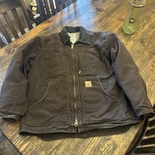 C61 sherpa lined Vintage Carhartt C61 Sherpa-Lined Sandstone Duck Arctic/Traditional Jacket — listing 6