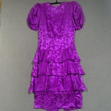 Vintage 1980s Silk Studio for Petites Floral Silk Drop-Waist Tiered Dress, Size 4 Petite — listing 4