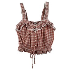 American Eagle Outfitters Pink Gingham Cuffed Cotton Shorts — listing 6