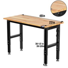 Handmade Workbench / Work Table with Molded Plastic Legs and Pine Plank Top