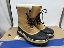 Vintage Sorel Caribou Winter Pac Boots, Tan Leather & Black Rubber, Removable Wool Liner, Made in Canada, Size 7 — listing 5