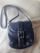 Vintage Liz Claiborne Dark Green Faux Leather Dome Satchel Handbag with Brown Trim, 12 x 9.5 in