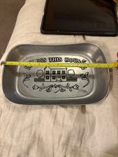 Vintage Pewter "Bless This House" Decorative Bread Tray — listing 3