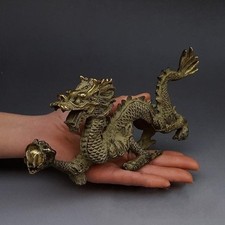 Large Chinese Style Red Dragon Figurine Statue with Wing Detail — listing 2