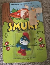 Papa Smurf PVC Figure on Original Wallace Berrie Card, 1982 — listing 3