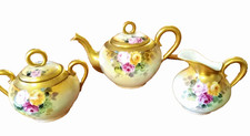 Group of Antique & Vintage Porcelain Tableware: Rockingham-Style Trio, Vienna-Style Cup & Saucer, and Pair of Italian Majolica Rooster Plates — listing 2