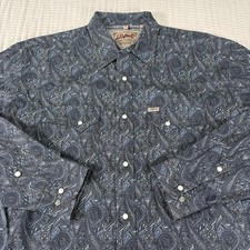 Rafter C Cowboy Collection Men's Paisley Western Pearl Snap Shirt, Size XXL — listing 5