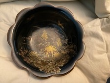 Shibata Tenmoku-Kiku Black & Gold Chrysanthemum Porcelain 3-Piece Set (Vase, Bowl, Small Dish) — listing 4
