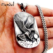 Spread-Wing Eagle Pendant on Curb Chain Necklace — listing 5