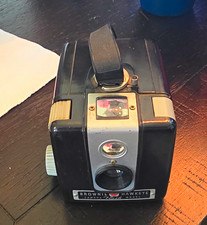 Vintage Camera Lot - Kodak Brownie, Imperial Flash & Red Box Camera with Cassette Player