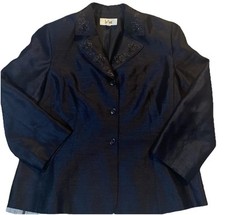 Navy Blue Faux-Silk Drapery Panels with Decorative Medallion Tiebacks (Set) — listing 2