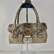 Guess Croc-Embossed Colorblock Shoulder Bag with Logo Turn-Lock Flap