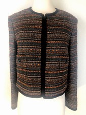 Massimo Dutti Men's Brown Herringbone Tweed Blazer with Suede Collar — listing 5