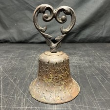Antique Cast Bronze Bell with Cast Lettering and Iron Yoke — listing 4