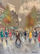 Framed Parisian Street Scene Print with Storefronts (Confiserie, Patisserie, Passage Voltaire) — listing 2