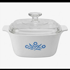 CorningWare Blue Cornflower Casserole Dish with Pyrex Glass Lid A-1.5-B — listing 4