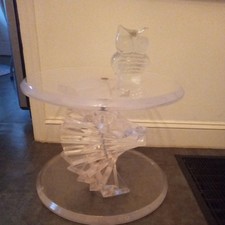 Vintage Pedestal Side Table / End Table with Single Drawer — listing 4