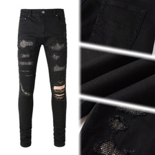 Light Wash Heavily Distressed Ripped Skinny Jeans — listing 3