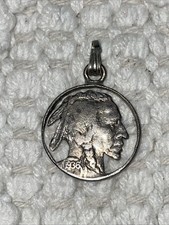 Hand-Carved Hobo Nickel-Style Coin Pendant Dated 1953 with High-Relief Female Portrait — listing 2