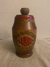 Pair of Soviet Zhiguli Turned Wood Vases with Carved Geometric Bands, Vaza No. 49 — listing 3