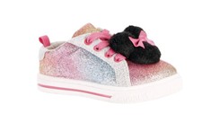Disney Minnie Mouse Kids White Low-Top Sneakers, Size 3, Pastel Rainbow Laces, listing 5