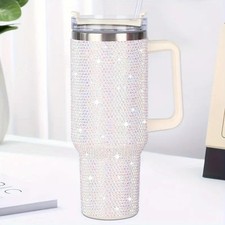 40oz Rhinestone Bling Tumbler with Handle - 'Vibes' Design — listing 5