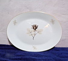 Rosenthal Bavaria Porcelain Oval Serving Platter with Blue Floral Border