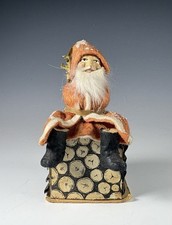Antique German 'Merry Christmas' Souvenir Cup with Santa Claus Transfer, Pink Luster Rim — listing 3