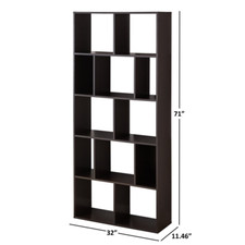 Modern Black Asymmetrical Cube Bookshelf / Display Shelving Unit