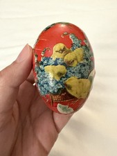 Hand-Painted Papier-Mâché Lacquered Egg Trinket Box with Rooster & Hen Motif — listing 2