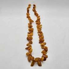 Vintage Butterscotch Amber-Style Graduated Bead Necklace with Braided Cord Tie — listing 5