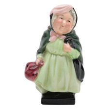 Vintage 'Sairey Gamp' Dickens Character Figurine, Hand-Painted Chalkware/Resin Maker's mark or stamp, listing 3