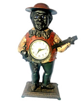 Vintage Figural Novelty Clock — Banjo-Playing Figure with Clock-Face Banjo Body — listing 2