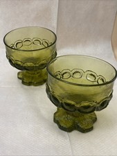 Tiffin Franciscan Madeira Olive Green Footed Sherbet / Champagne Glass — listing 2