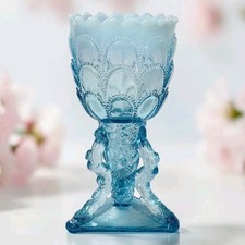 Northwood Beads and Bark Blue Opalescent Vase