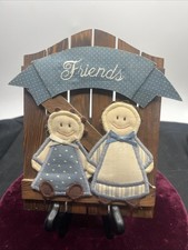 Vintage Folk Art Appliqué & Embroidered Linen Textile with Figure Carrying Broom — listing 5