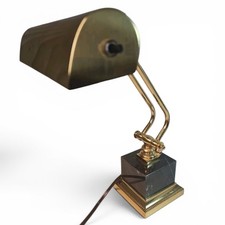 Vintage Brass Adjustable Desk/Table Lamp with Dome Shade and Ring Handle — listing 3