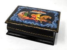 Russian Palekh Lacquer Box "Scarlet Flower" Hand-Painted Miniature — listing 5