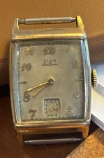 Vintage Elgin De Luxe Men's Wristwatch, Rectangular Tank Case with Sub-Seconds Dial — listing 6