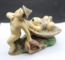 Japanese Carved Netsuke/Okimono Figure of a Child in Floral Kimono and Cap — listing 4