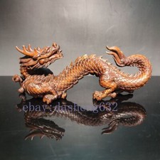 Large Chinese Style Red Dragon Figurine Statue with Wing Detail — listing 5
