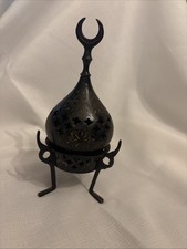 Vintage Brass Handheld Incense Burner with Wooden Handle, 2 Inch Round — listing 2
